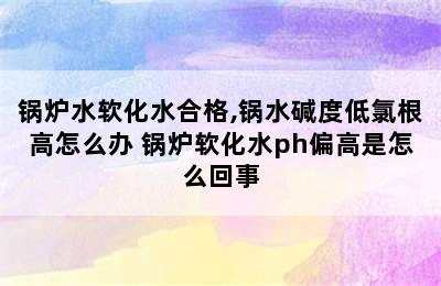 锅炉水软化水合格,锅水碱度低氯根高怎么办 锅炉软化水ph偏高是怎么回事